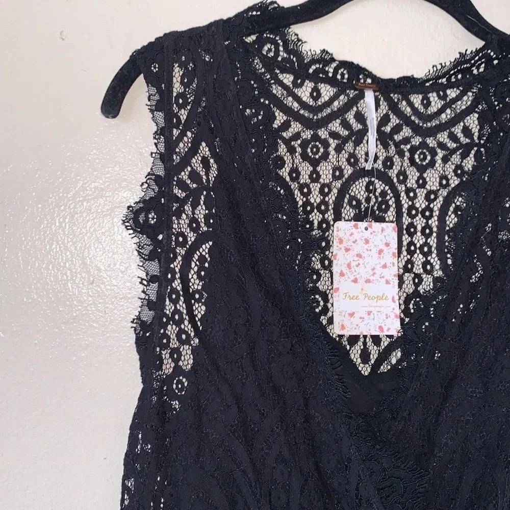 Free People Heart in Two Lace Minidress NWT Black Size XS - Picture 5 of 8